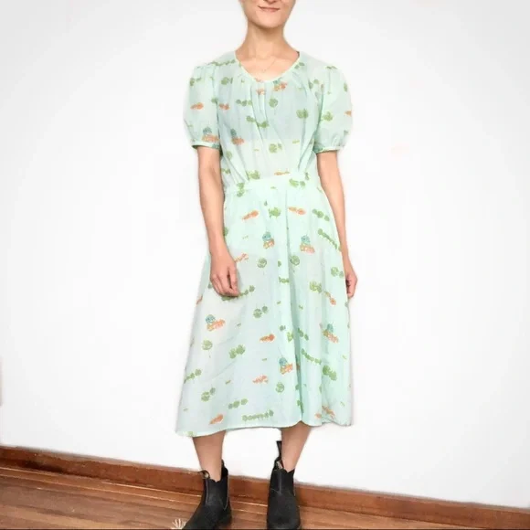 True Vintage handmade voile blouse and skirt matching 2pc set - Picture 2 of 11